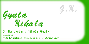 gyula mikola business card